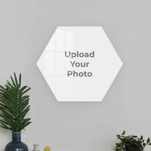 Full Pic Upload Design Hexagon Acrylic Photo Frame with Image Printing