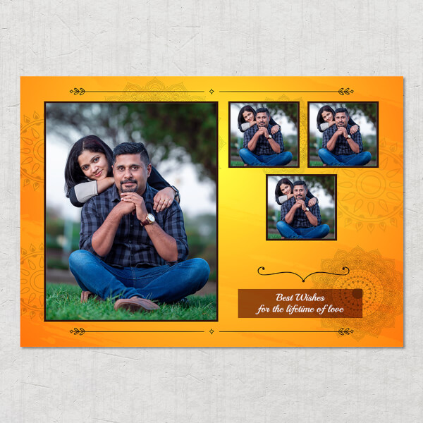 Custom Lifetime of Love Wishes with Traditional Background Design: Landscape Acrylic Photo Frame with Image Printing – PrintShoppy Photo Frames