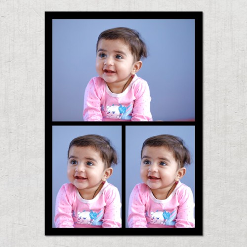 3 Pics Upload with Border Design: Portrait Acrylic Photo Frame with Image Printing – PrintShoppy Photo Frames