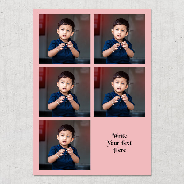 Custom Baby Pink 5 Pics with Text Design: Portrait Acrylic Photo Frame with Image Printing – PrintShoppy Photo Frames