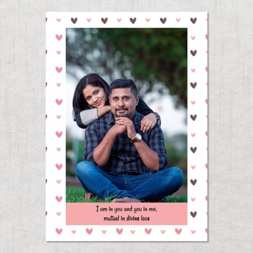 Divine Love Quotation with Heart Symbols Border Design: Portrait Acrylic Photo Frame with Image Printing – PrintShoppy Photo Frames