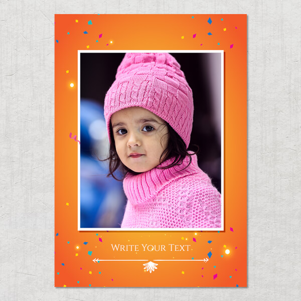 Custom Birthday Wishes with Confetti Design: Portrait Acrylic Photo Frame with Image Printing – PrintShoppy Photo Frames