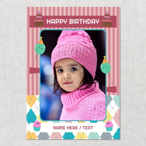 Birthday Cake Design: Portrait Acrylic Photo Frame with Image Printing – PrintShoppy Photo Frames