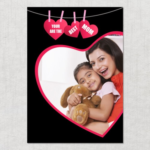 Best Mom with Heart Symbols Design: Portrait Acrylic Photo Frame with Image Printing – PrintShoppy Photo Frames