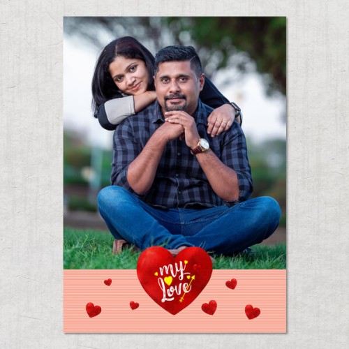 Red Hearts with Love Design: Portrait Acrylic Photo Frame with Image Printing – PrintShoppy Photo Frames