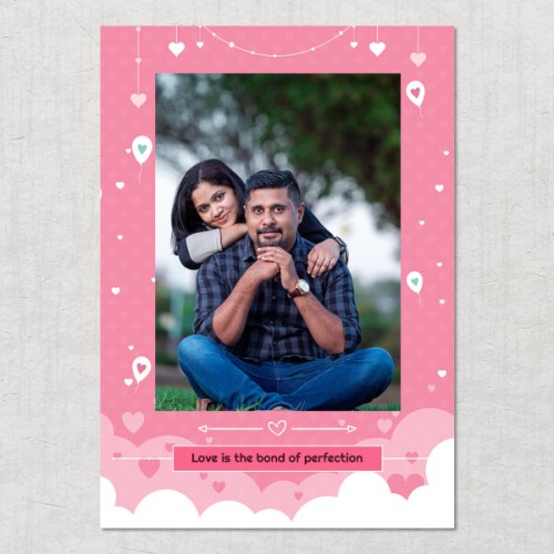 Love is the Bond Quotation with Hanging Hearts Design: Portrait Acrylic Photo Frame with Image Printing – PrintShoppy Photo Frames