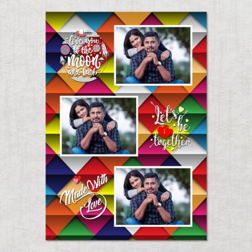 Lets Be Together with Abstract Background Design: Portrait Acrylic Photo Frame with Image Printing – PrintShoppy Photo Frames