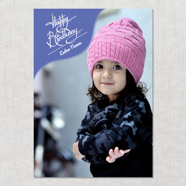 Custom Blue Wave Happy Birthday Frame Design: Portrait Acrylic Photo Frame with Image Printing – PrintShoppy Photo Frames