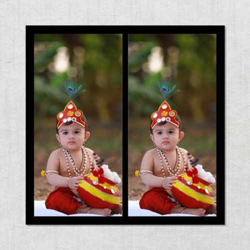 2 Pics Upload with Border Design: Square Acrylic Photo Frame with Image Printing – PrintShoppy Photo Frames
