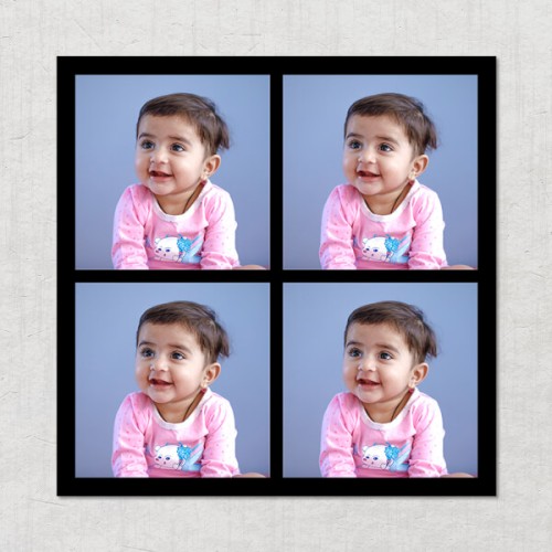 4 Pics Upload with Border Design: Square Acrylic Photo Frame with Image Printing – PrintShoppy Photo Frames