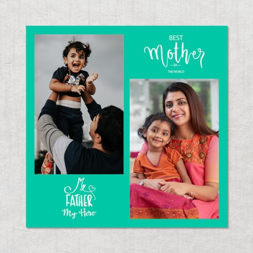 Best Mother and Father Quotation Design: Square Acrylic Photo Frame with Image Printing – PrintShoppy Photo Frames
