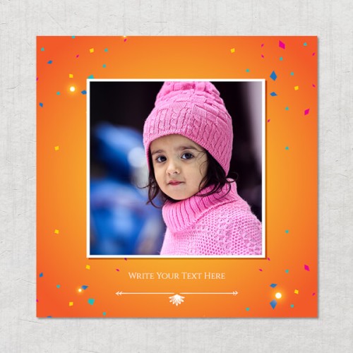 Birthday Wishes with Confetti Design: Square Acrylic Photo Frame with Image Printing – PrintShoppy Photo Frames