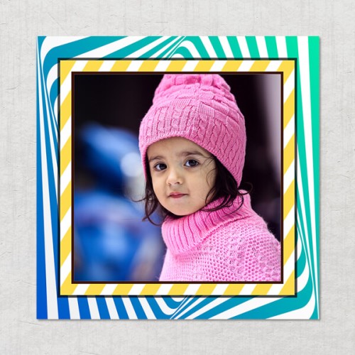 Revolving Pattern Theme Square Acrylic Photo Frame with Image Printing