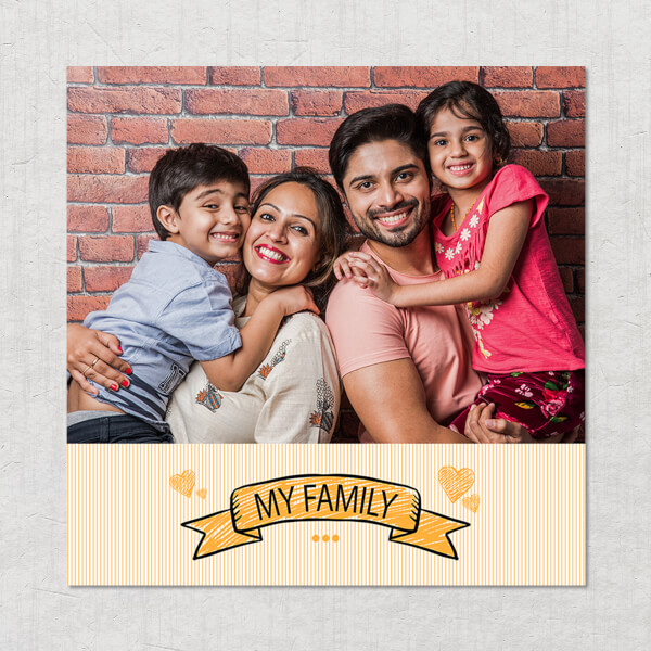 Custom My Family Theme: Square Acrylic Photo Frame with Image Printing – PrintShoppy Photo Frames