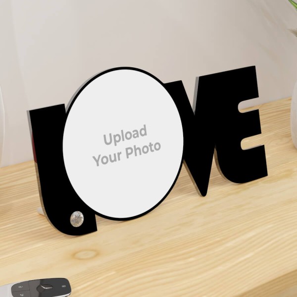 Custom Love Lettered Design With Your Image On Photo Stand