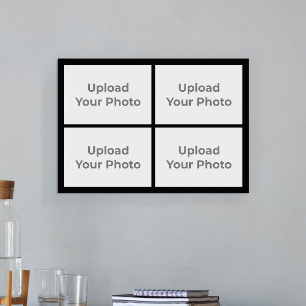 Custom 4 Pic Upload with Border Design: Landscape Aluminium Photo Frame with Image Printing – PrintShoppy Photo Frames
