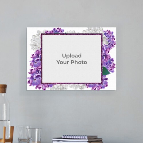 Lavender Floral Design: Landscape Aluminium Photo Frame with Image Printing – PrintShoppy Photo Frames