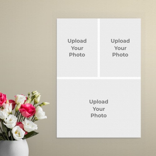 3 Pics Upload Design: Portrait Aluminium Photo Frame with Image Printing – PrintShoppy Photo Frames