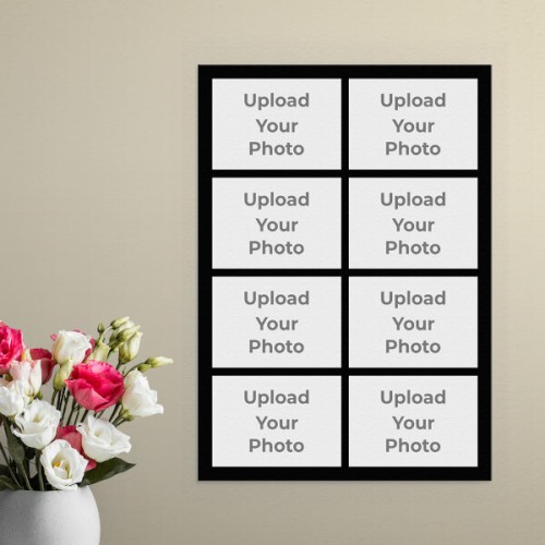8 Pics Upload with Border Design: Portrait Aluminium Photo Frame with Image Printing – PrintShoppy Photo Frames