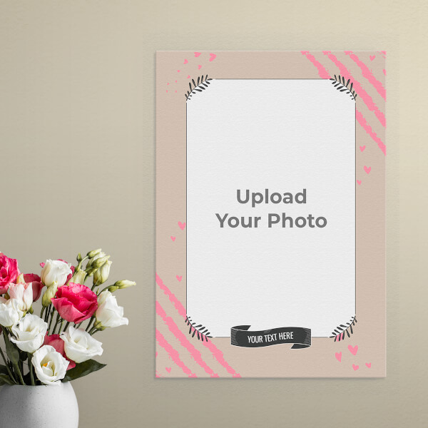 Custom Love Sketch Background with Floral Frame Design: Portrait Aluminium Photo Frame with Image Printing – PrintShoppy Photo Frames