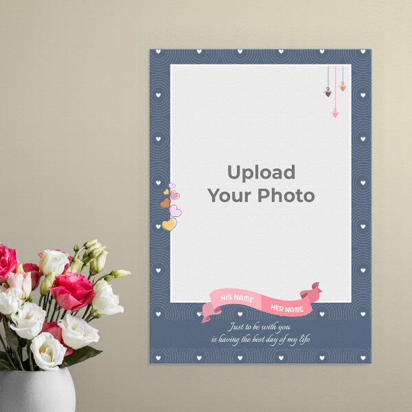 Custom Abstract Background with Love Hangings Frame Design: Portrait Aluminium Photo Frame with Image Printing – PrintShoppy Photo Frames