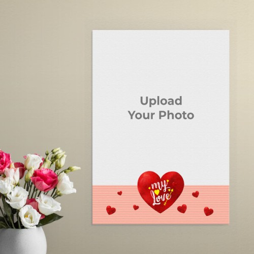 Red Hearts with Love Design: Portrait Aluminium Photo Frame with Image Printing – PrintShoppy Photo Frames