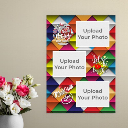 Lets Be Together with Abstract Background Design: Portrait Aluminium Photo Frame with Image Printing – PrintShoppy Photo Frames