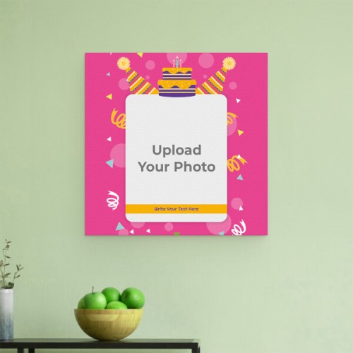 Confetti Birthday Background Design: Square Aluminium Photo Frame with Image Printing – PrintShoppy Photo Frames