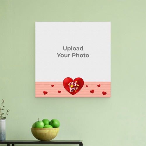 Red Hearts with Love Design: Square Aluminium Photo Frame with Image Printing – PrintShoppy Photo Frames
