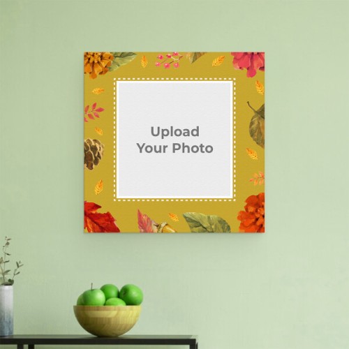 Vintage Floral and Leaves: Square Aluminium Photo Frame with Image Printing – PrintShoppy Photo Frames