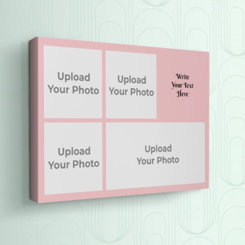 Baby Pink 4 Pics with Text Design: Landscape canvas Photo Frame with Image Printing – PrintShoppy Photo Frames