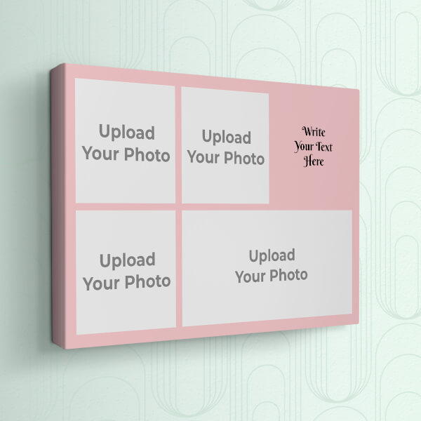 Custom Baby Pink 4 Pics with Text Design: Landscape canvas Photo Frame with Image Printing – PrintShoppy Photo Frames