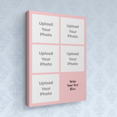 Baby Pink 5 Pics with Text Design: Portrait canvas Photo Frame with Image Printing – PrintShoppy Photo Frames