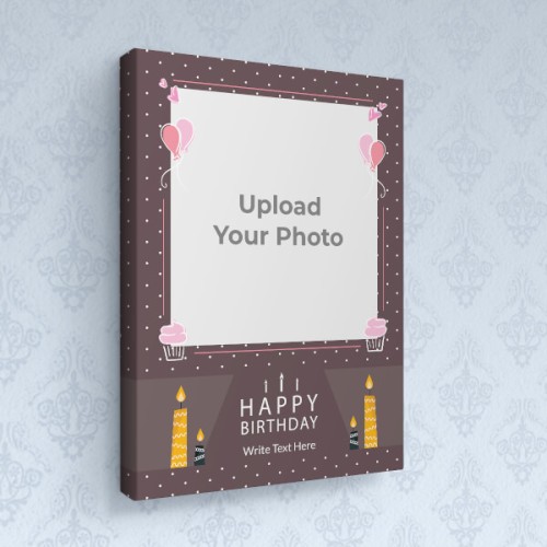 Birthday Candles and Cup Cakes Design: Portrait canvas Photo Frame with Image Printing – PrintShoppy Photo Frames