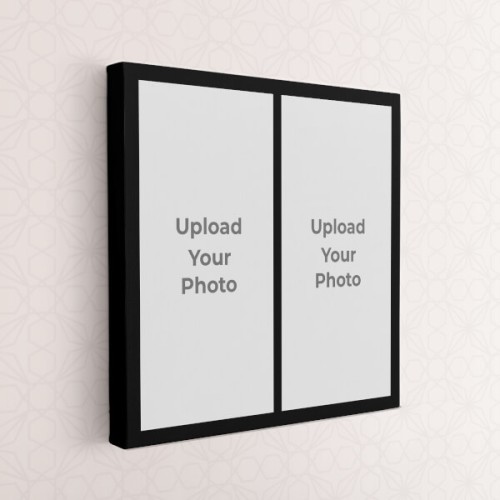 2 Pics Upload with Border Design: Square canvas Photo Frame with Image Printing – PrintShoppy Photo Frames