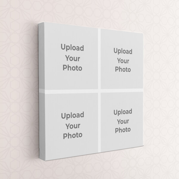 Custom 4 Pics Upload Design: Square canvas Photo Frame with Image Printing – PrintShoppy Photo Frames