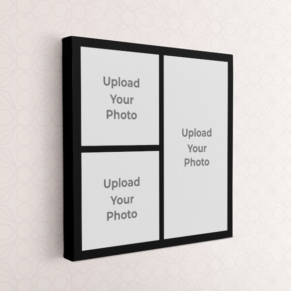 Custom 3 Pics Upload with Border: Square canvas Photo Frame with Image Printing – PrintShoppy Photo Frames