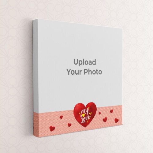Red Hearts with Love Design: Square canvas Photo Frame with Image Printing – PrintShoppy Photo Frames