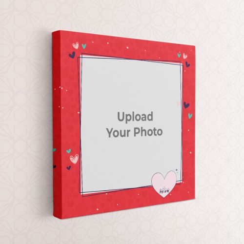 Red Colour Background with Love Design: Square canvas Photo Frame with Image Printing – PrintShoppy Photo Frames