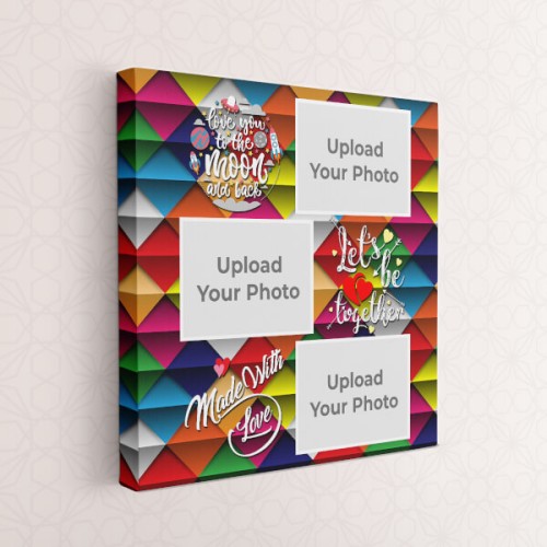 Multicolour Background with Love Quotes: Square canvas Photo Frame with Image Printing – PrintShoppy Photo Frames