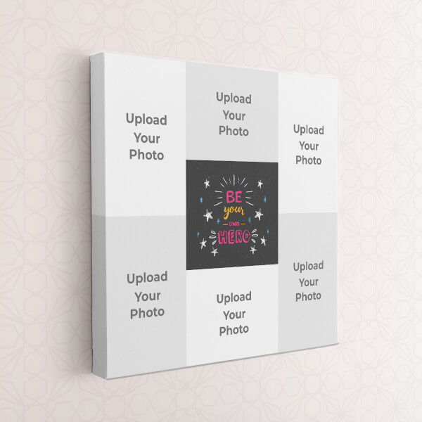 Custom Be Your Own Hero Design: Square canvas Photo Frame with Image Printing – PrintShoppy Photo Frames