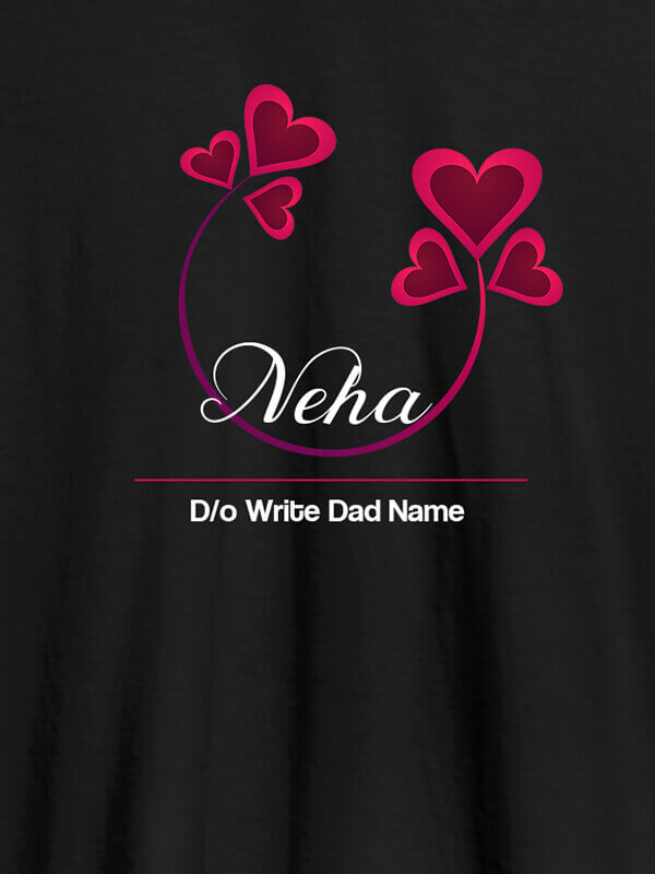 Custom Personalised Womens T Shirt With Your Dad Name Black Color
