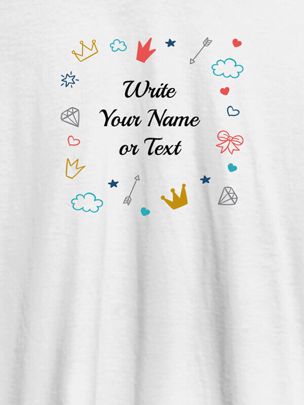 Custom Multi Design with Your Name On White Color Customized Womens T-Shirt