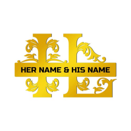 Buy Personalized Vintage Design Sign For Letters IL Couple Monogram