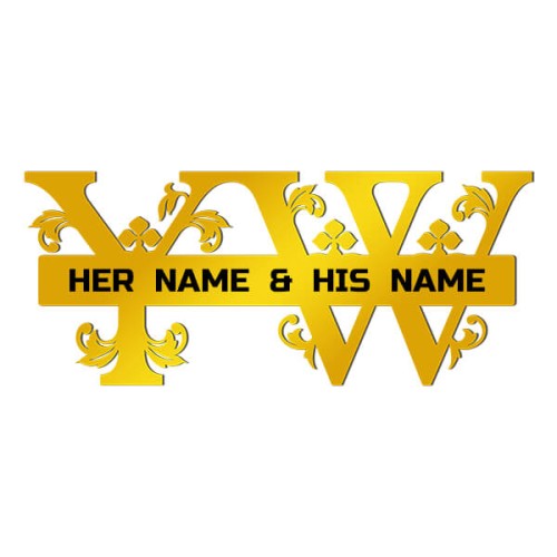 Buy Personalized Vintage Design Sign For Letters YW Couple Monogram