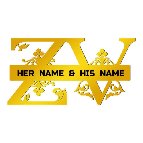Buy Personalized Vintage Design Sign For Letters ZV Couple Monogram
