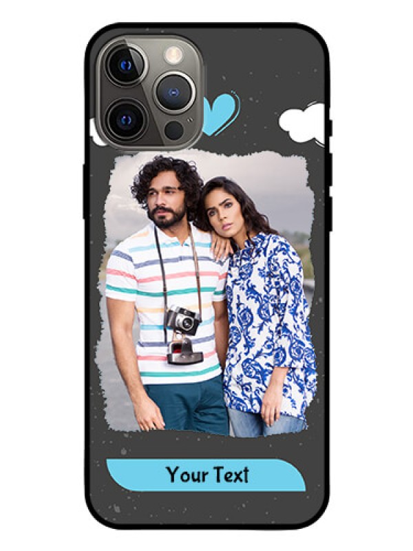 Custom Iphone 12 Pro Max Custom Glass Phone Case  - Splashes with love doodles Design