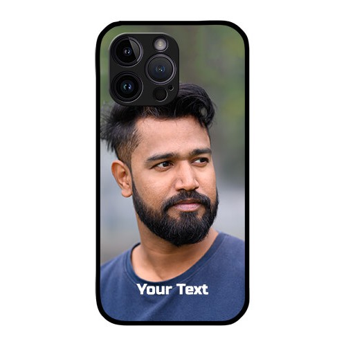 Buy iPhone 14 Pro Max Glass Mobile Cover Photo with Text