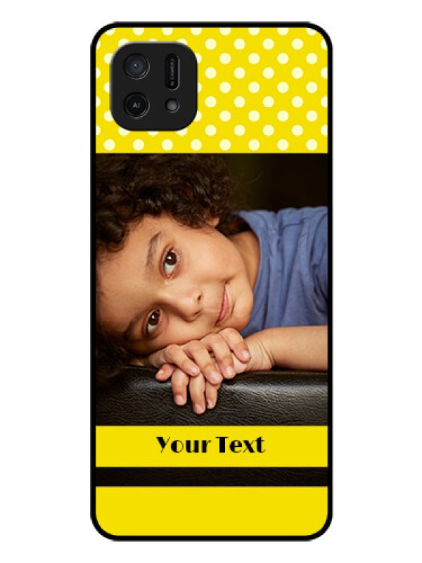 Custom Oppo A16k Custom Glass Phone Case - Bright Yellow Case Design