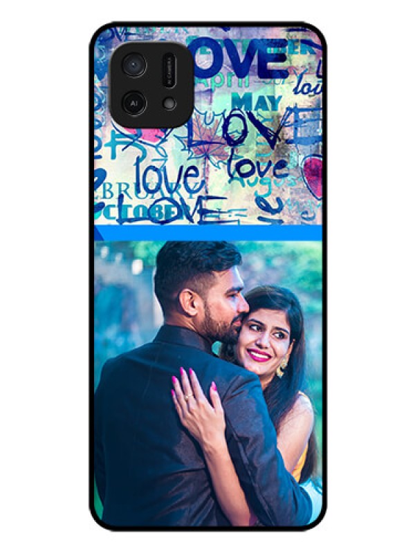 Custom Oppo A16k Custom Glass Mobile Case - Colorful Love Design